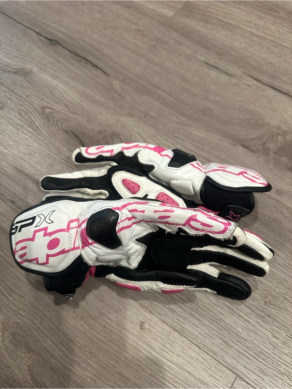 Alpinestars Stella SPX Women's White and Pink Motorcycle Gloves